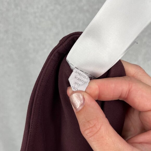 Athleta Elation Crossover Rib 7/8 Tight Size S Maroon Plum Purple Athletic Gym - Picture 9 of 14